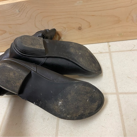 🎯 Black faux leather boots. 7 1/2 Extended calf.  Lightly used. - Picture 4 of 6